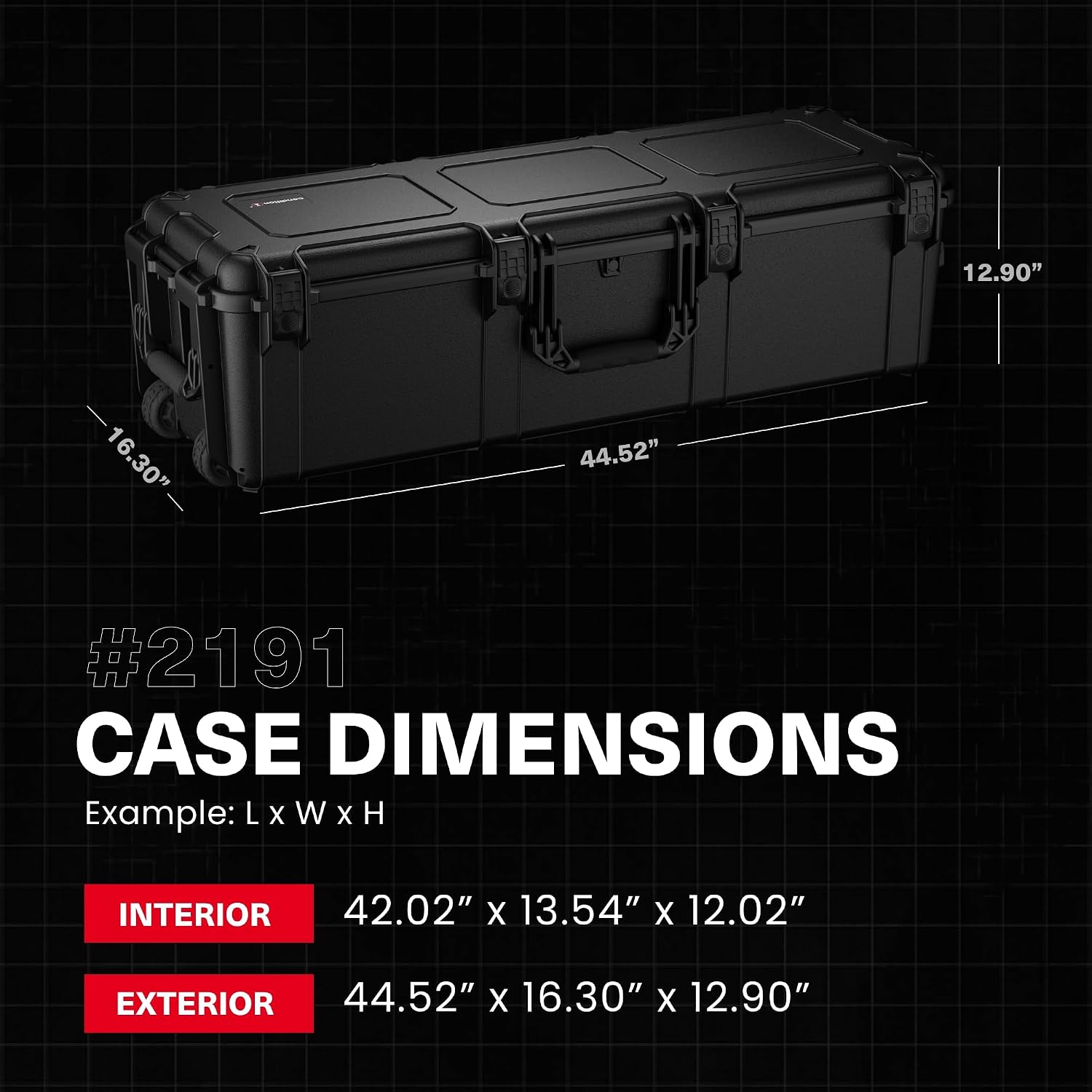 Condition 1 45" Waterproof Hard Case w/Wheels & Pluckable Foam – Lockable
